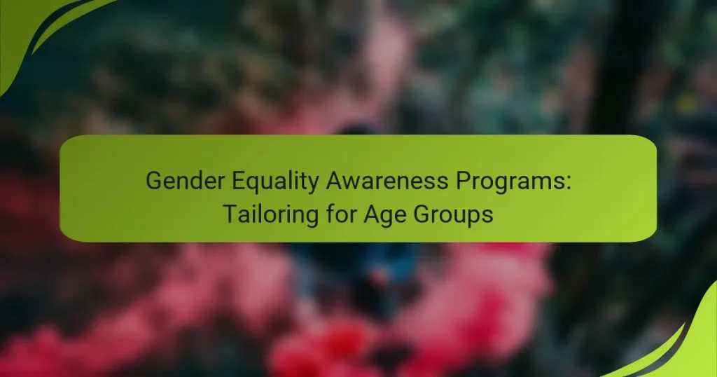 Gender Equality Awareness Programs: Tailoring for Age Groups