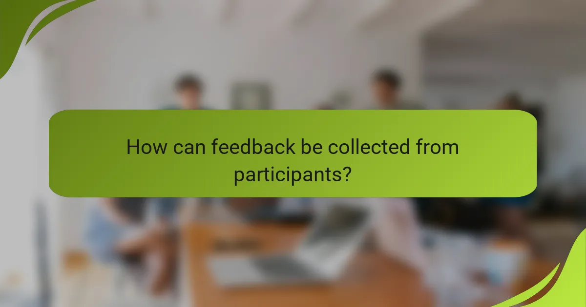 How can feedback be collected from participants?