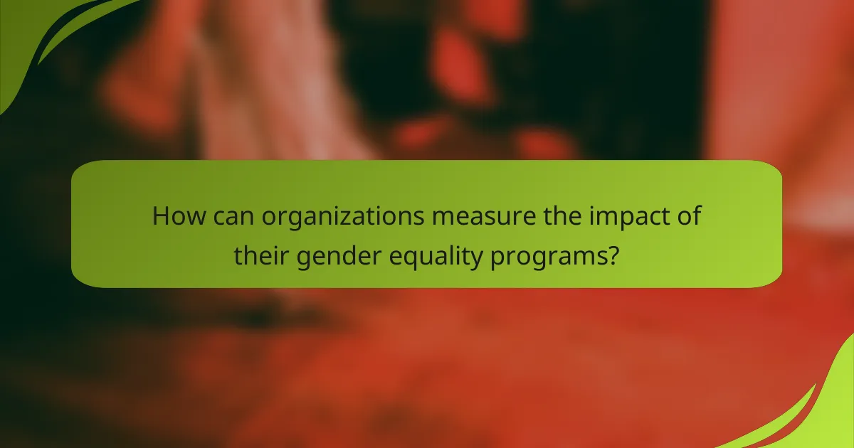 How can organizations measure the impact of their gender equality programs?