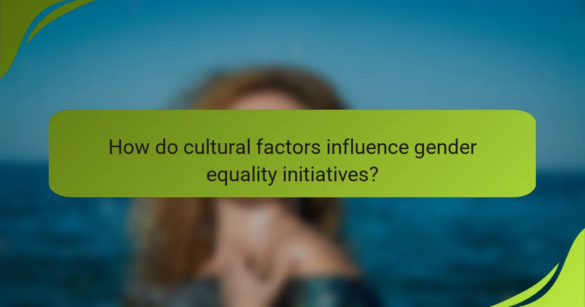 How do cultural factors influence gender equality initiatives?