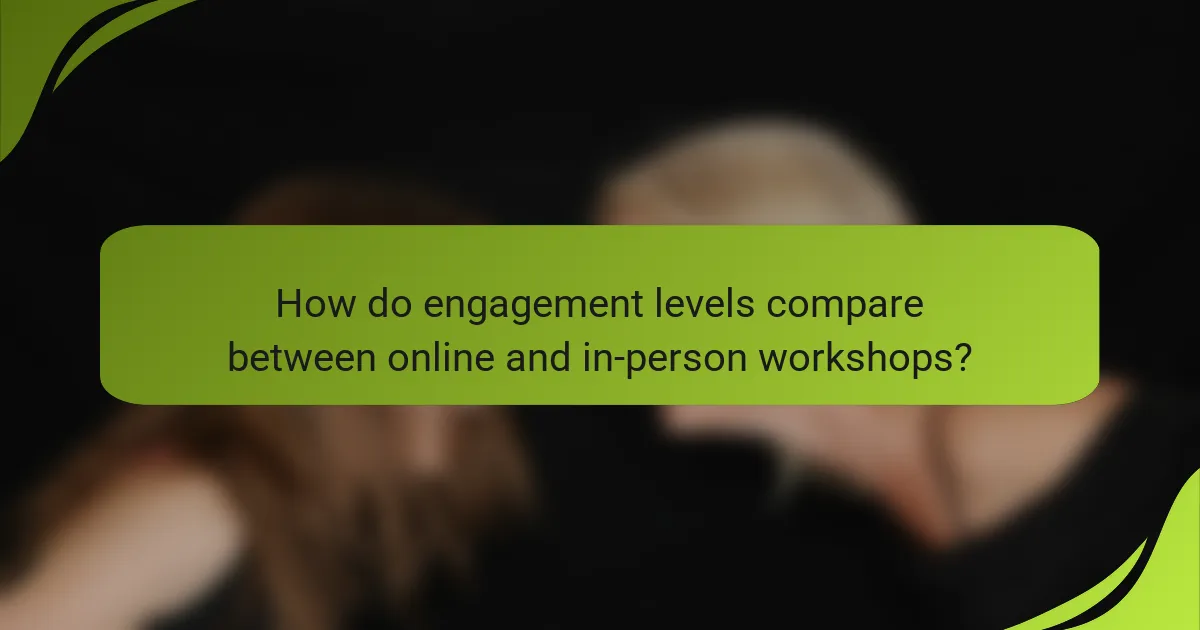 How do engagement levels compare between online and in-person workshops?