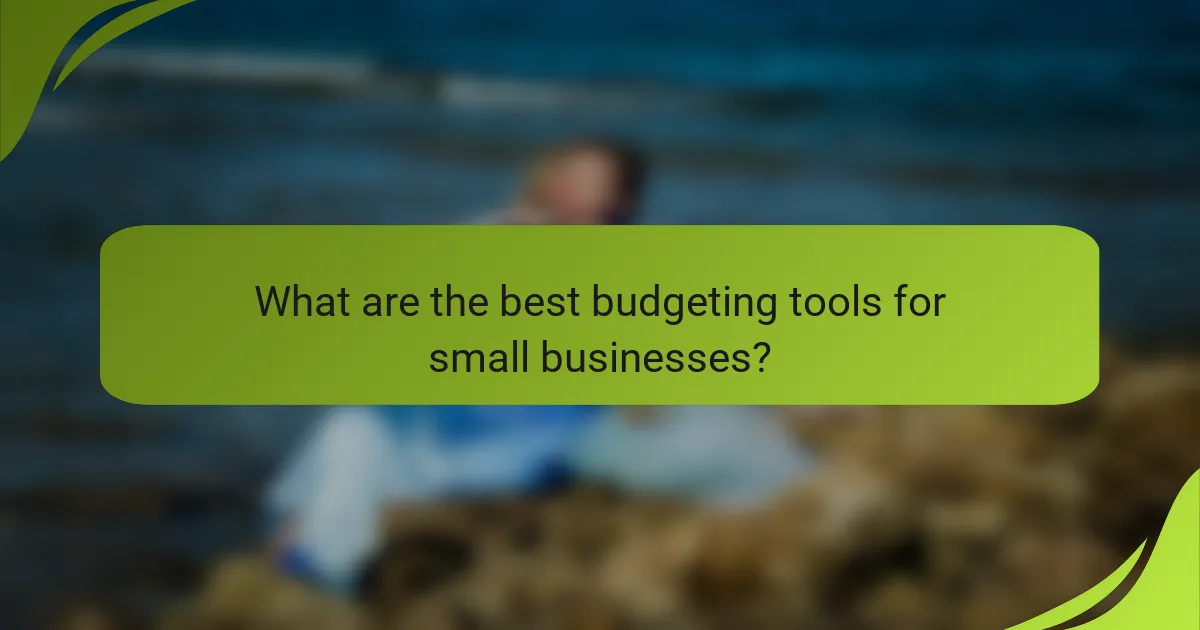 What are the best budgeting tools for small businesses?