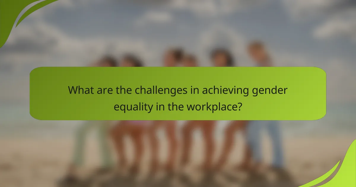 What are the challenges in achieving gender equality in the workplace?