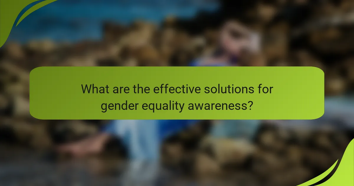 What are the effective solutions for gender equality awareness?