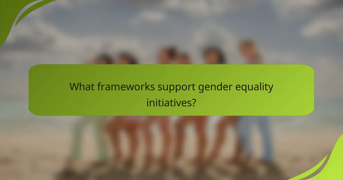 What frameworks support gender equality initiatives?
