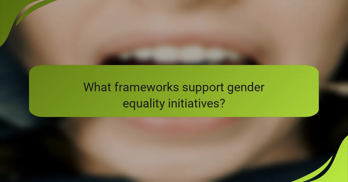 What frameworks support gender equality initiatives?