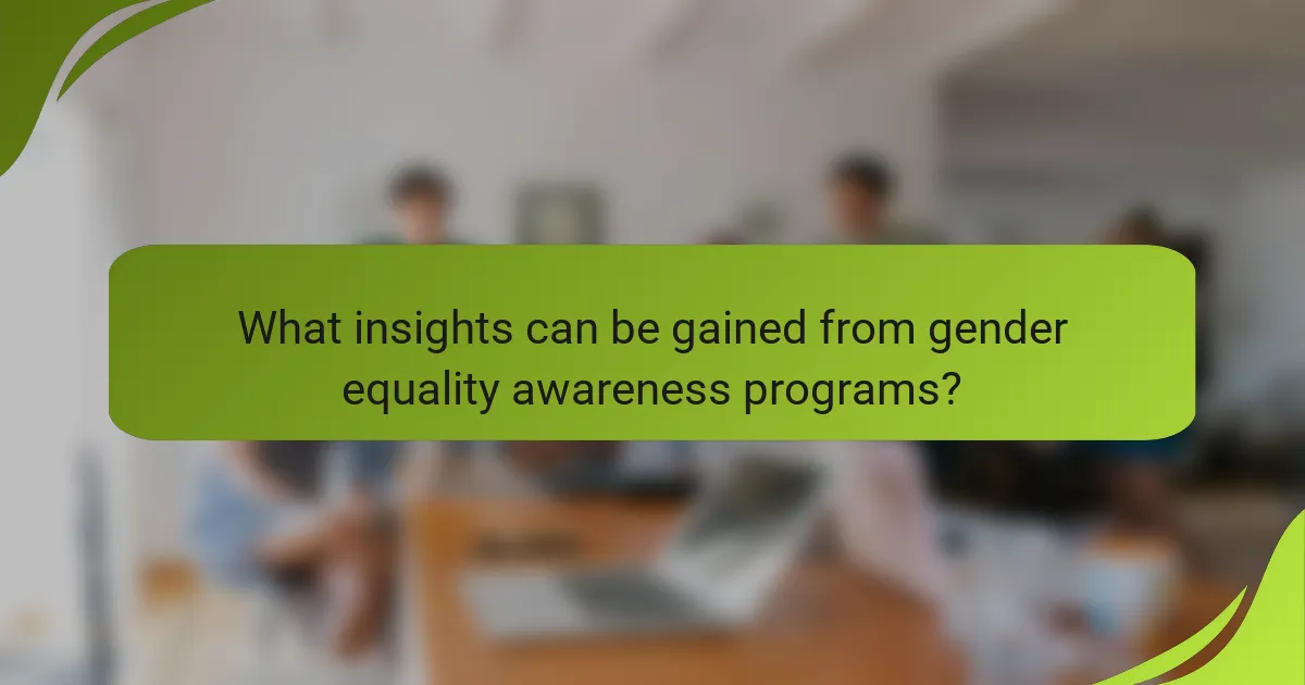 What insights can be gained from gender equality awareness programs?